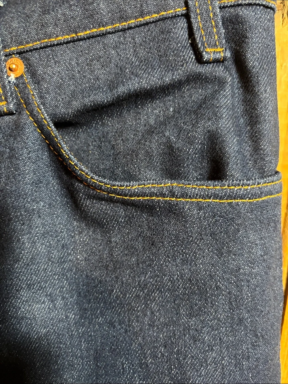 Vintage 1980’s Levi’s USA Made Bootcut Saddle man Dark Blue Denim Jeans